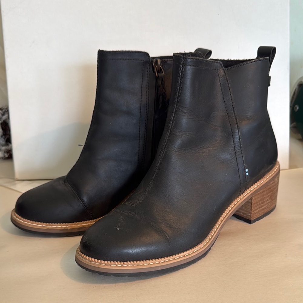 Black Leather Ankle Boots